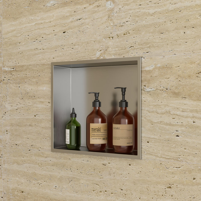 Logmey 14" W x 12" H Shower Niche Rectangle Shower Niche Stainless